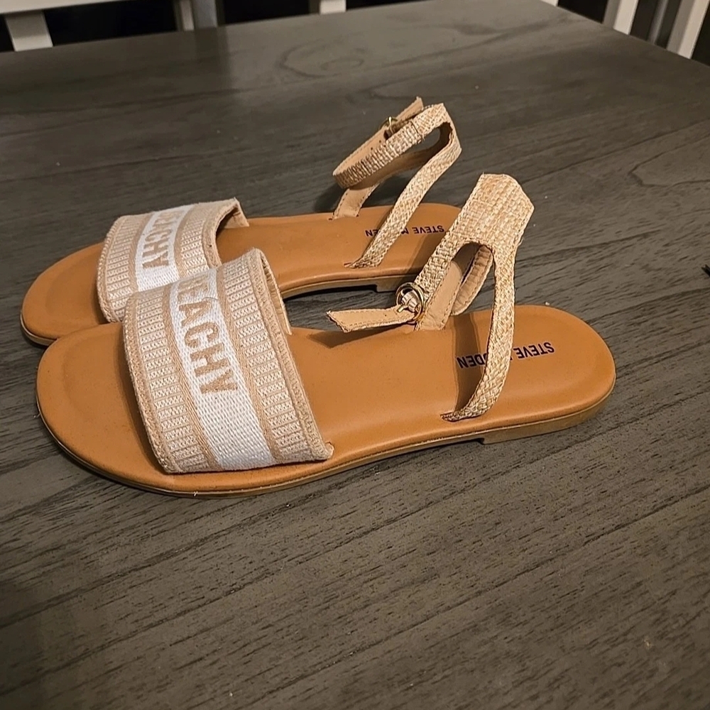 Steve Madden Tan and Cream Sandals